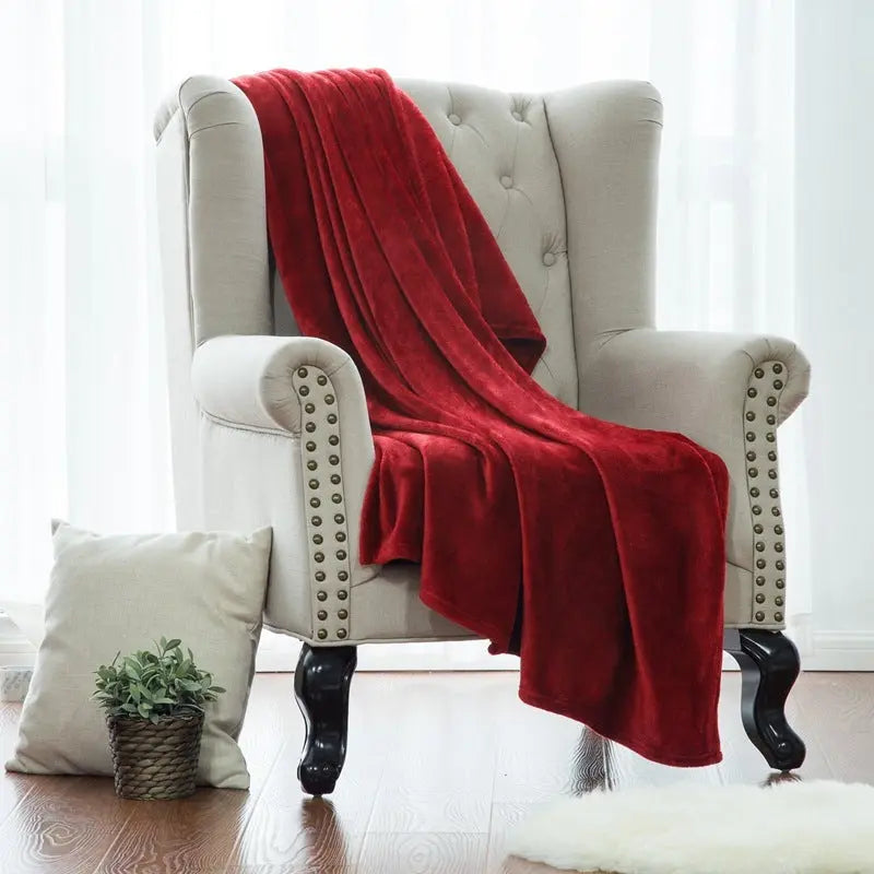 Flannel Blanket Promotional Gift Plain Color Angel Wishes