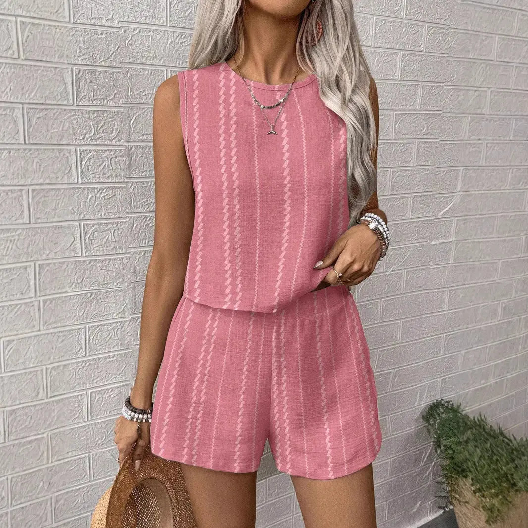 Casual Sleeveless Tank Top And Shorts Angel Wishes