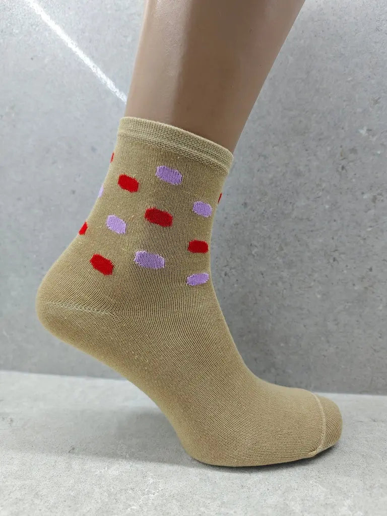 Set Of 6 12 Or 24 Pairs Womens Socks With Bubble Mix Print Angel Wishes