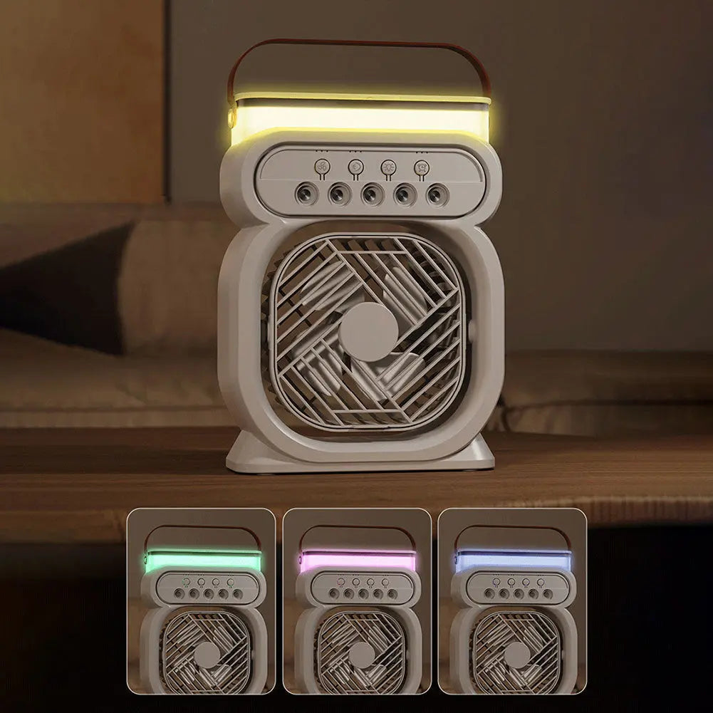 3 In 1 Portable Air Conditioner Evaporative Air Cooler LED Night Lights 3 Speeds Humidifier Fan For Home Office Angel Wishes