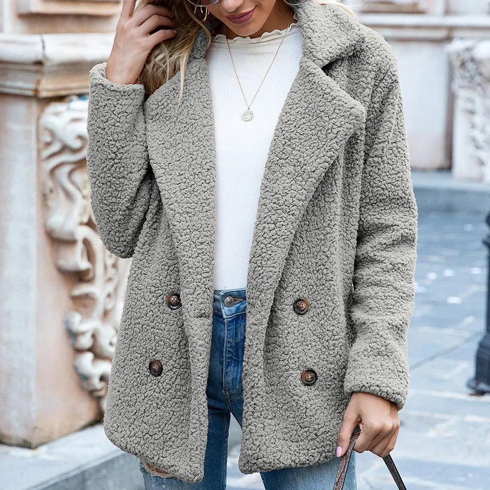 Loose Lapel Fluffy Coat Outwear For Women Angel Wishes