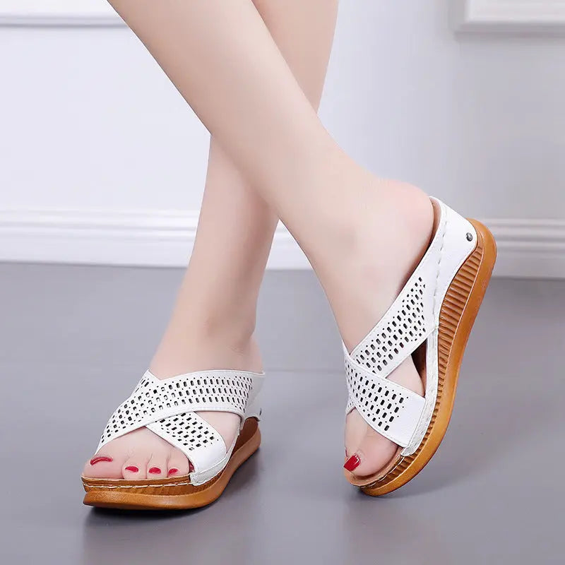 Hollow cross slippers Angel Wishes
