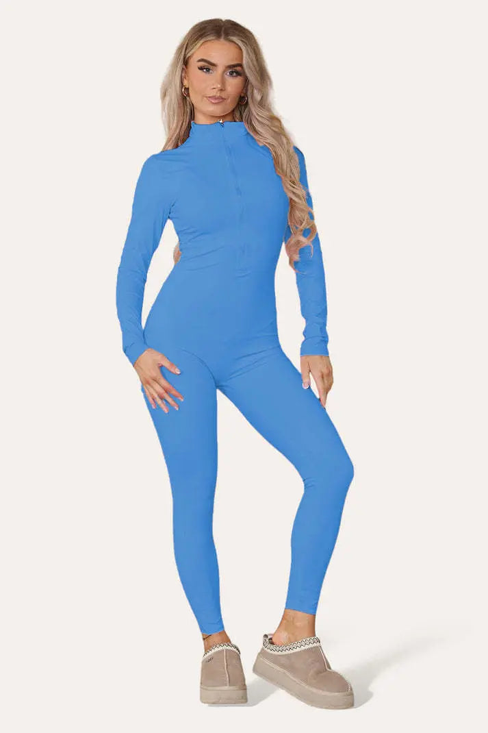 Ribbed High Neck Jumpsuit Angel Wishes