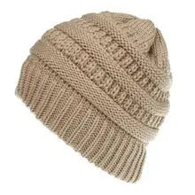 Mixed Color Knitted Wool Hat Ladies Non-labeled Ponytail Hat Angel Wishes