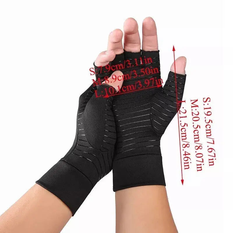 Anti arthritis Fingerless Compression Gloves Support Pain Relief Angel Wishes