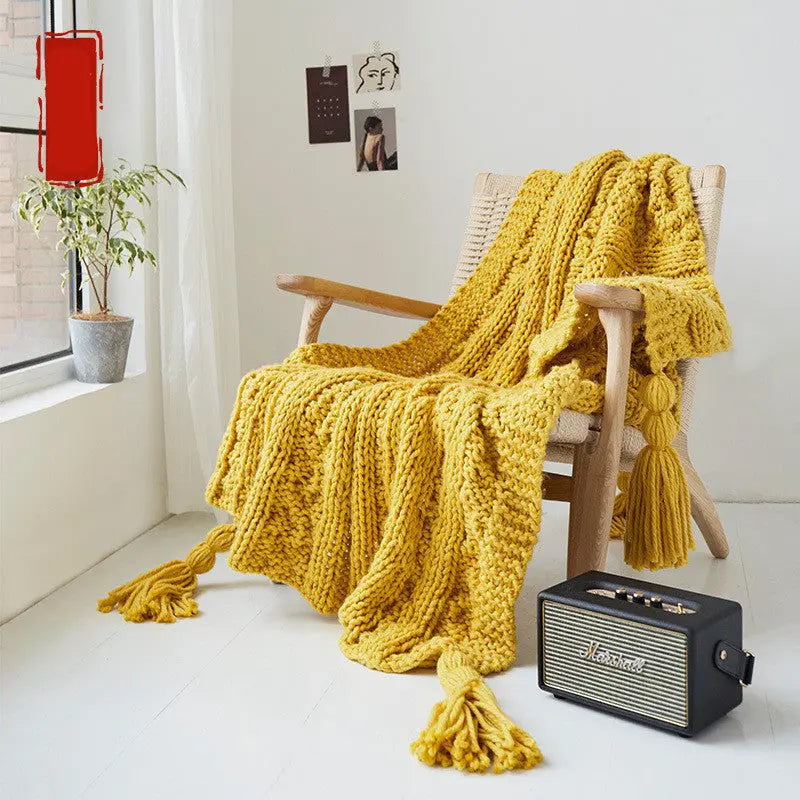 Knitted Thread Blanket Photo Props Sofa Cover Blanket Angel Wishes