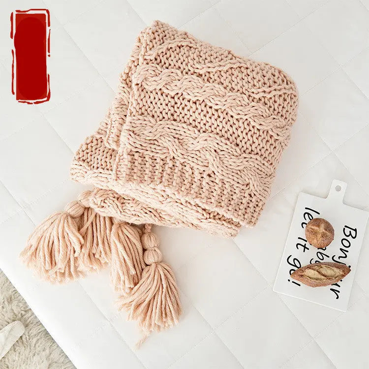 Knitted Thread Blanket Photo Props Sofa Cover Blanket Angel Wishes