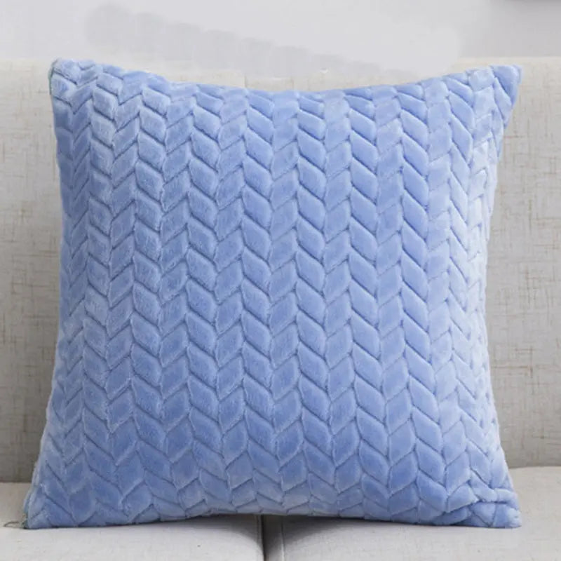 Flannel Solid Color Throw Pillow Sofa Cover Cushion Cover Nordic Style Simple Style Angel Wishes