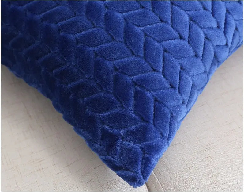 Flannel Solid Color Throw Pillow Sofa Cover Cushion Cover Nordic Style Simple Style Angel Wishes