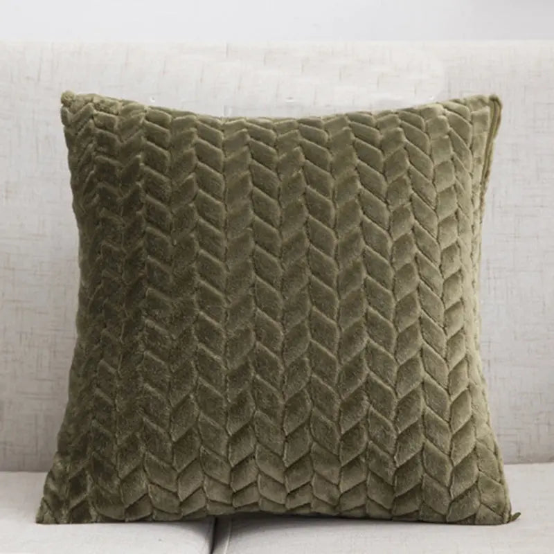Flannel Solid Color Throw Pillow Sofa Cover Cushion Cover Nordic Style Simple Style Angel Wishes