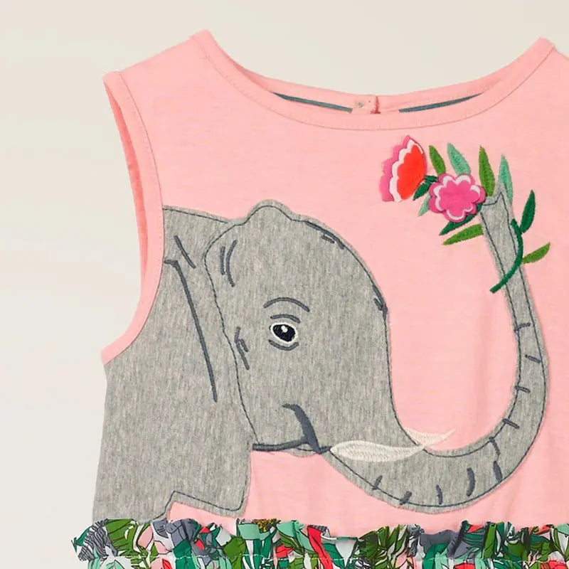 Girls' Dress European And American Children's Wear New Summer Children's Skirt Knitted And Printed Sleeveless Children's Skirt Angel Wishes