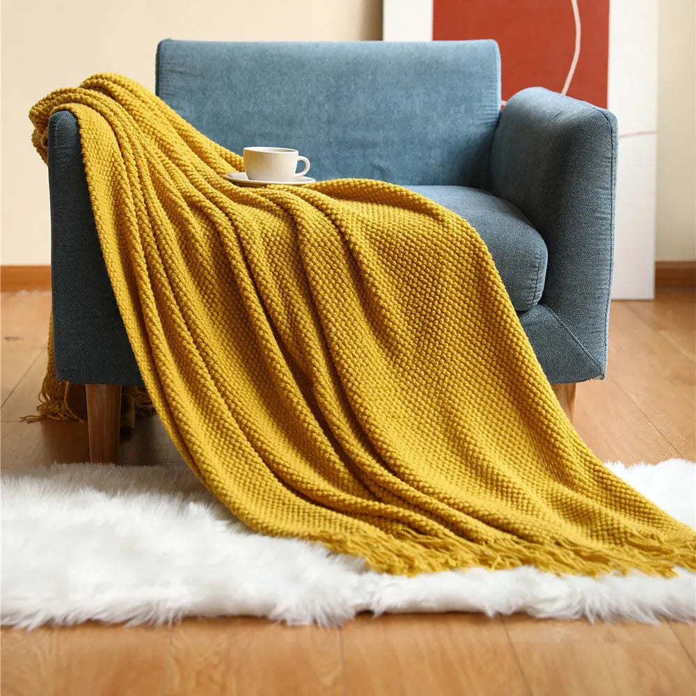 Sofa Blankets, Blankets, Blankets, Pineapple Grid Knitted Blankets Angel Wishes