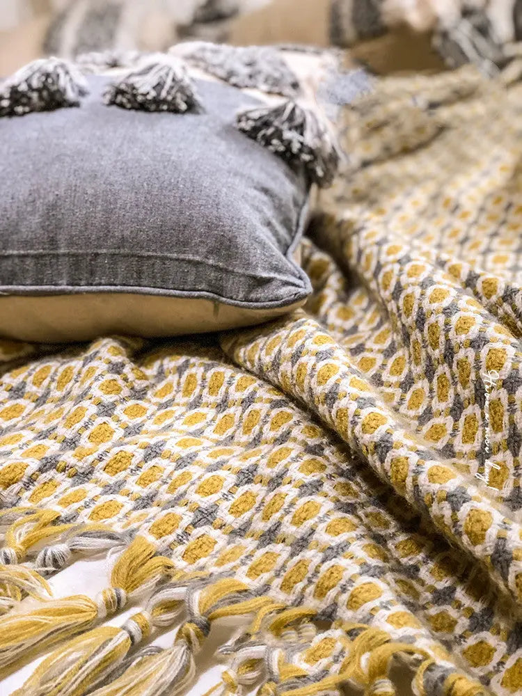 Sofa Blanket Cover Blanket Knitted Tassel Single Nap Blanket Batch Blanket Angel Wishes
