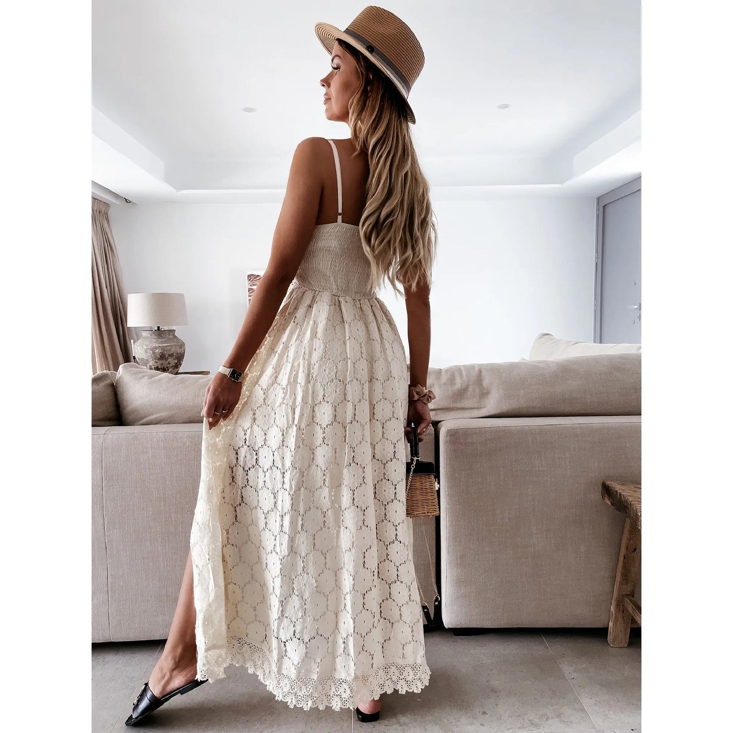 Sling Stitching Casual Jumpsuit Hollow Jumpsuit Angel Wishes