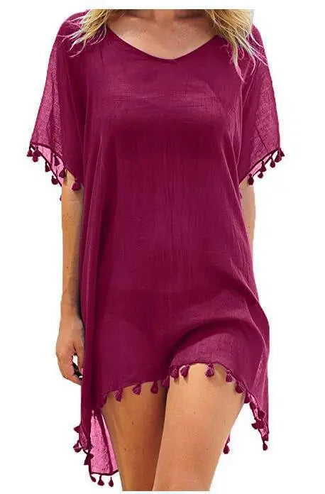 Women Blouses Loose Chiffon Dress Summer Beach Tunic Cover-Up Shirt Angel Wishes