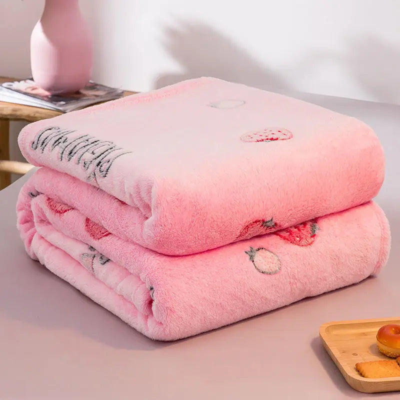Office Air Conditioning Blanket Flannel Four Seasons Sheet Angel Wishes
