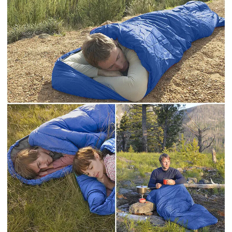 4 SEASON SINGLE SLEEPING BAGS CAMPING RECTANGULAR ENVELOPE ZIP UP KIDSUK Angel Wishes