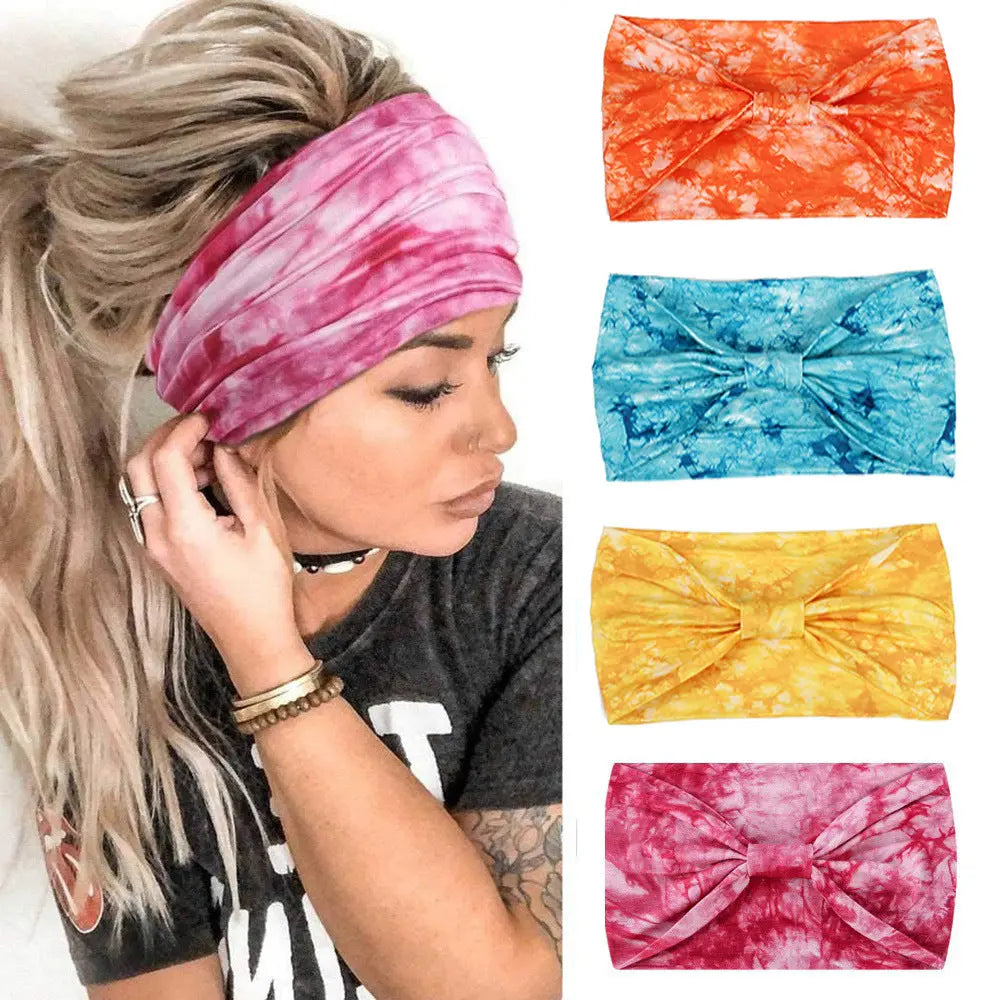 Tie-dye Sports Sweat-absorbent Hair Band Headscarf Angel Wishes