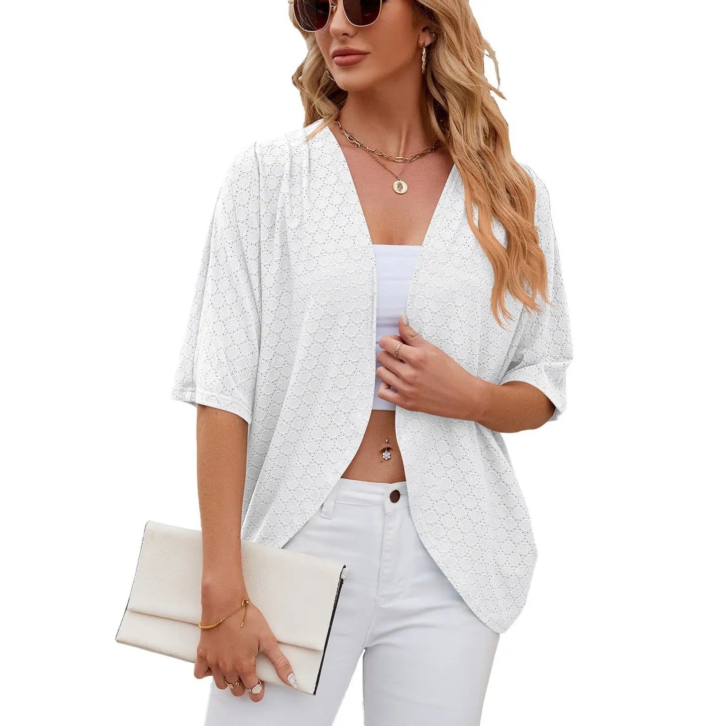 Half Sleeves Cardigan Knitted Cardigan Coat Office Cardigan Angel Wishes