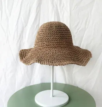 Summer Outing Sunscreen Hat for Women with Foldable Straw Hats Holiday Cool Hat Beach Hat Angel Wishes