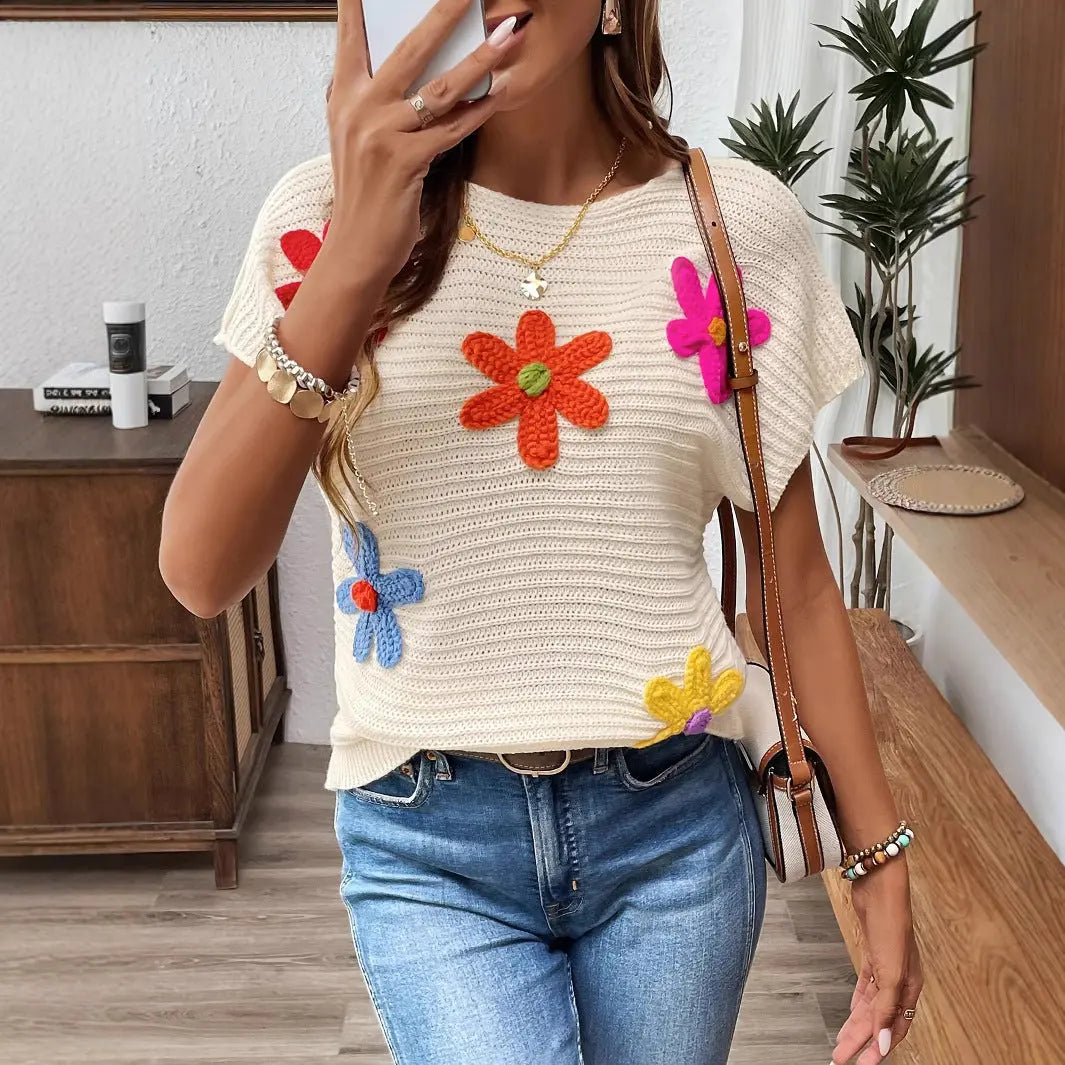 Women's Summer New All-matching Loose Knitted Pullover Angel Wishes