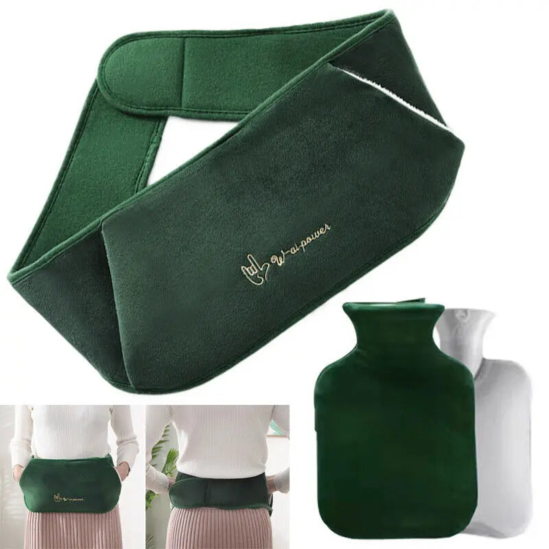 Hot Water Bottle Bag Belt Rubber Warm Plush Pouch Waist Cover Belt Angel Wishes