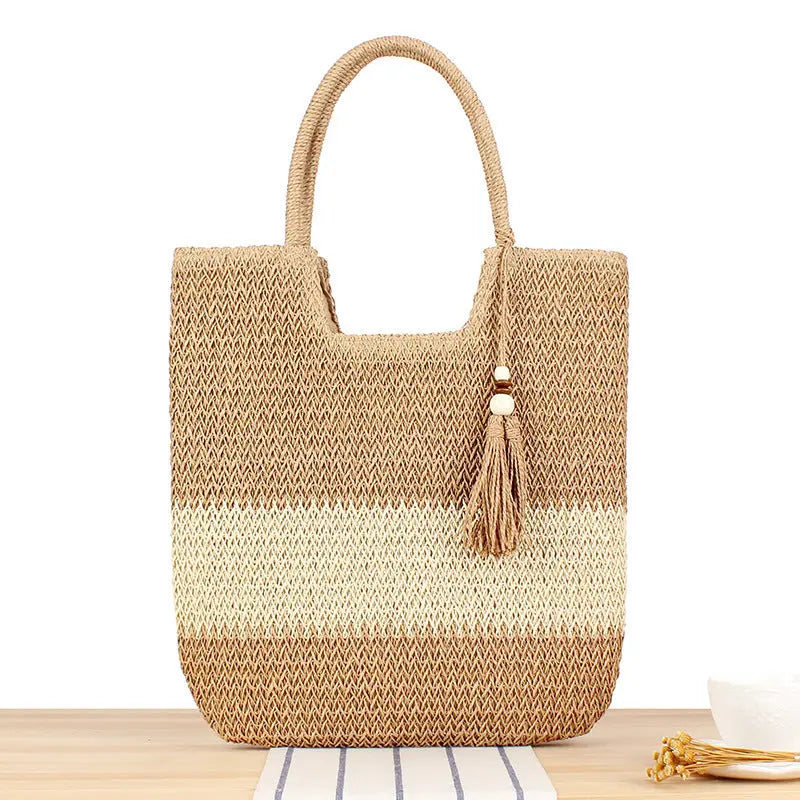 Woven Bag Women's Beach Travel Large Capacity Handbag Angel Wishes
