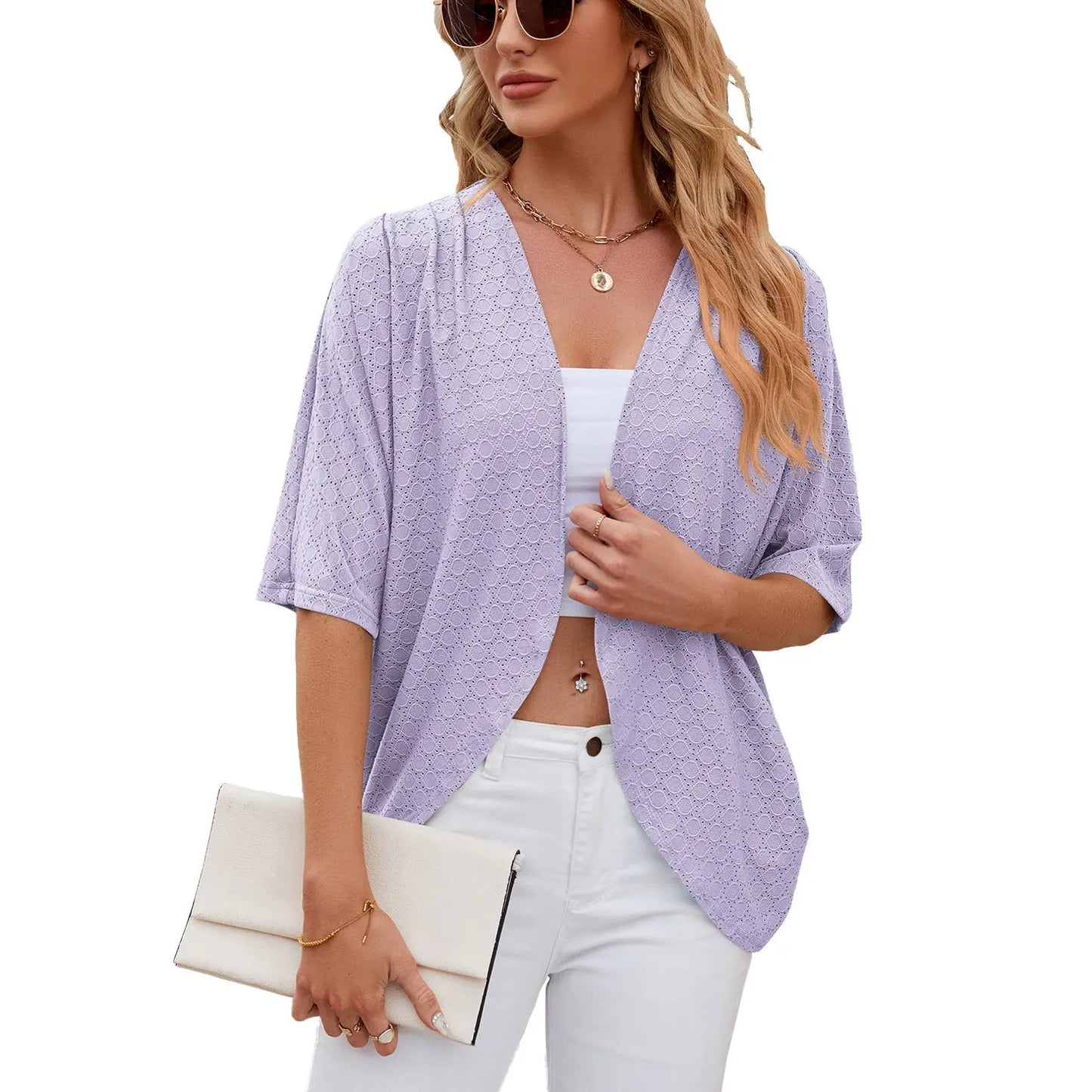 Half Sleeves Cardigan Knitted Cardigan Coat Office Cardigan Angel Wishes