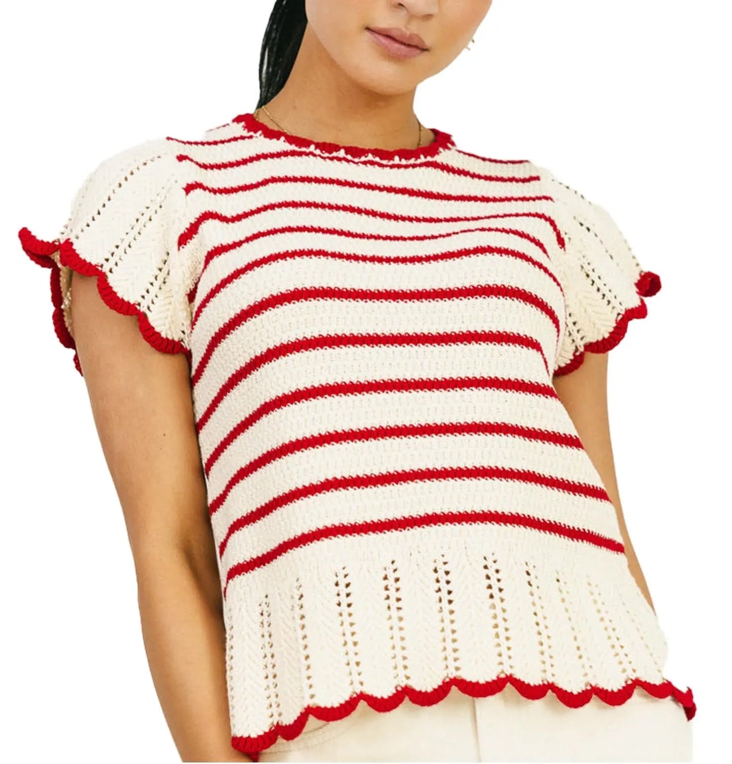 Striped Crochet Top Angel Wishes
