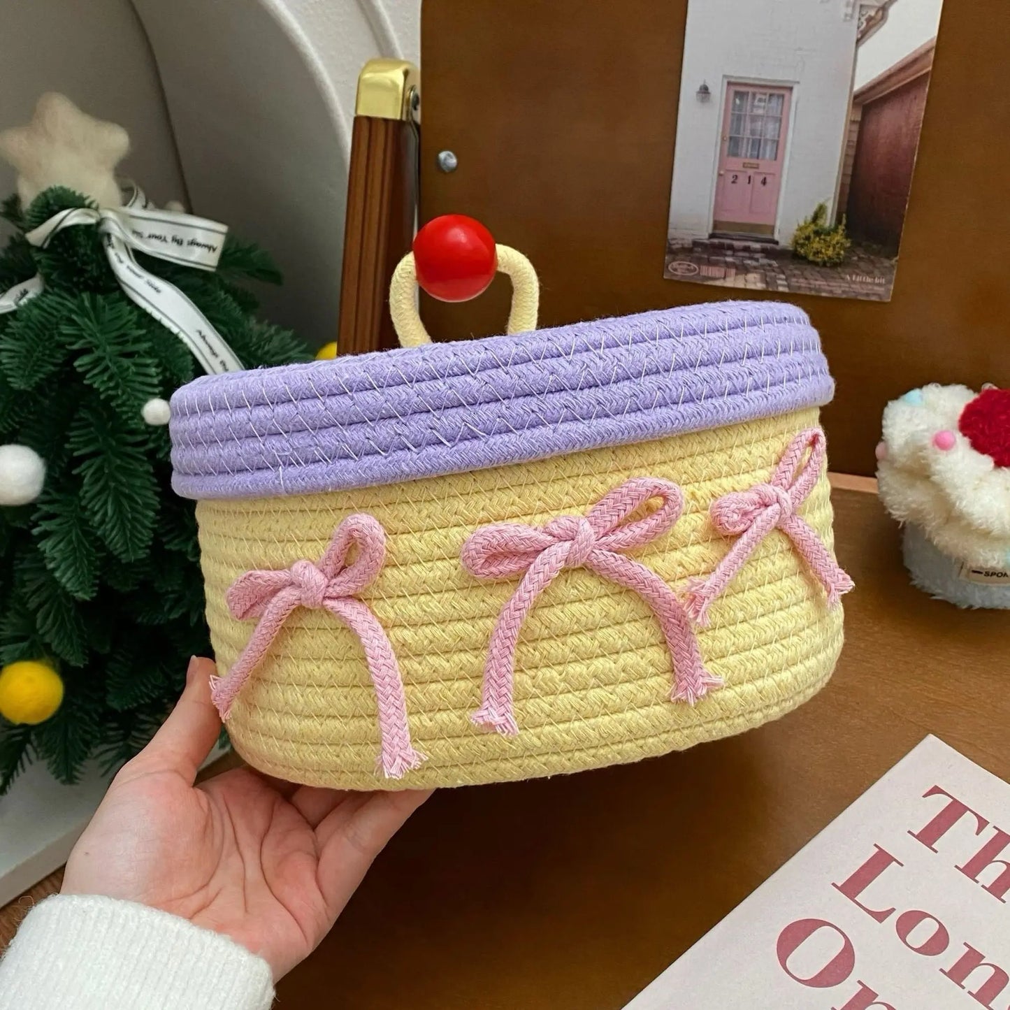 Cute Cotton Thread Woven Storage Basket Angel Wishes