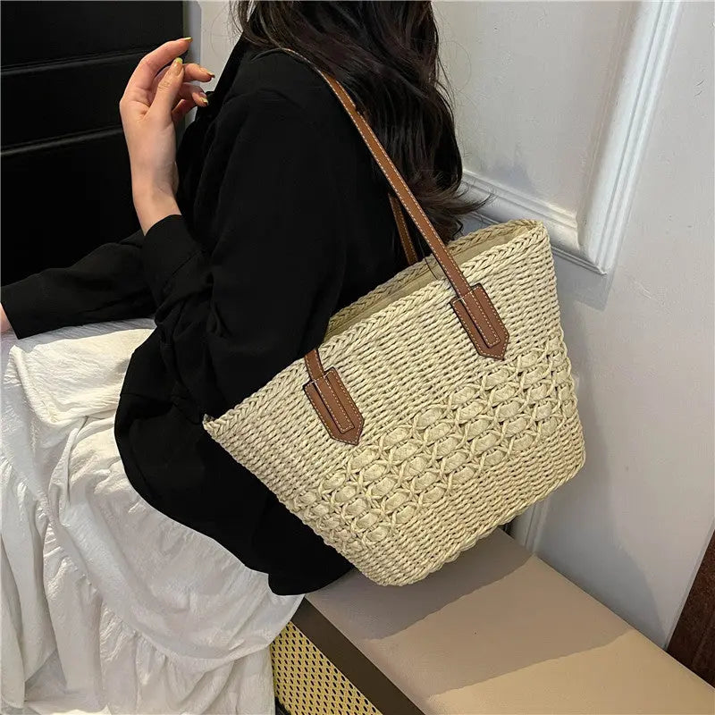 Woven Vegetable Basket Tote Large Capacity Straw Bag Angel Wishes