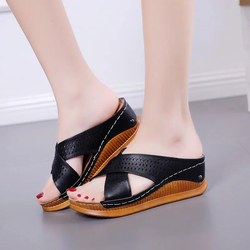 Hollow cross slippers Angel Wishes