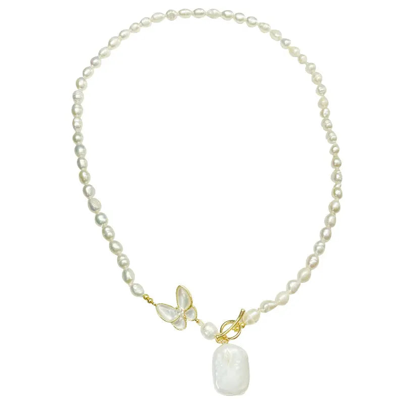 Simple And Niche Design Butterfly Pearl Necklace Angel Wishes