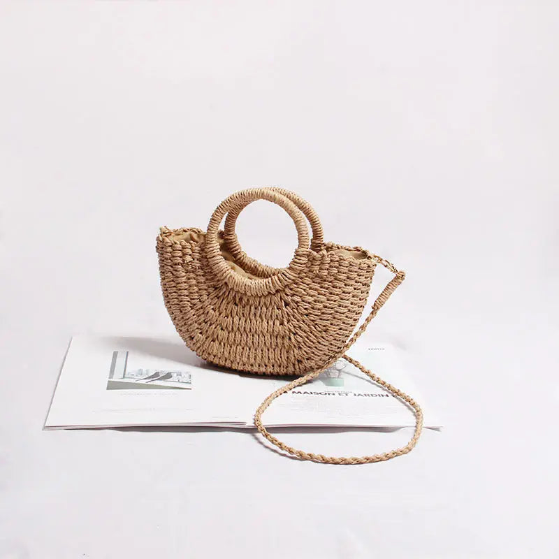 Seaside Vacation Beach Mini Straw Bag Angel Wishes