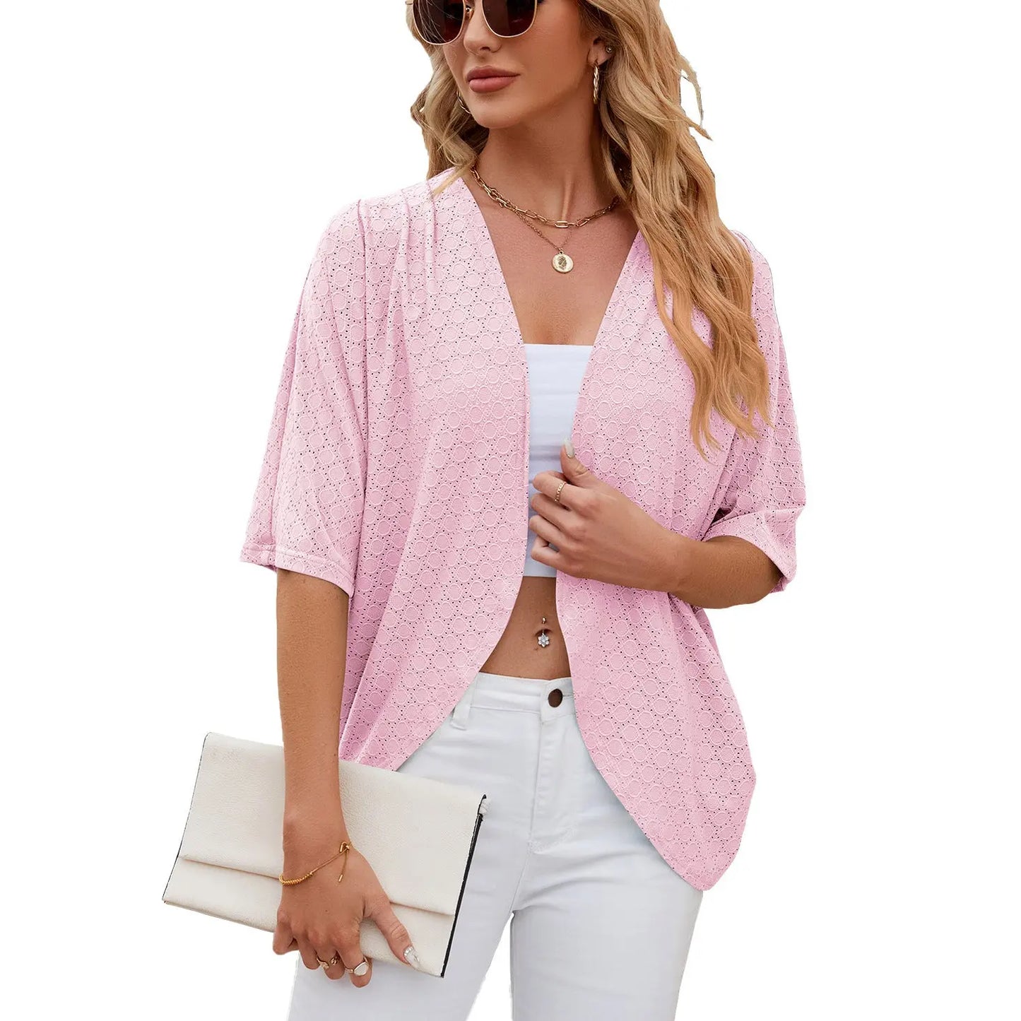 Half Sleeves Cardigan Knitted Cardigan Coat Office Cardigan Angel Wishes