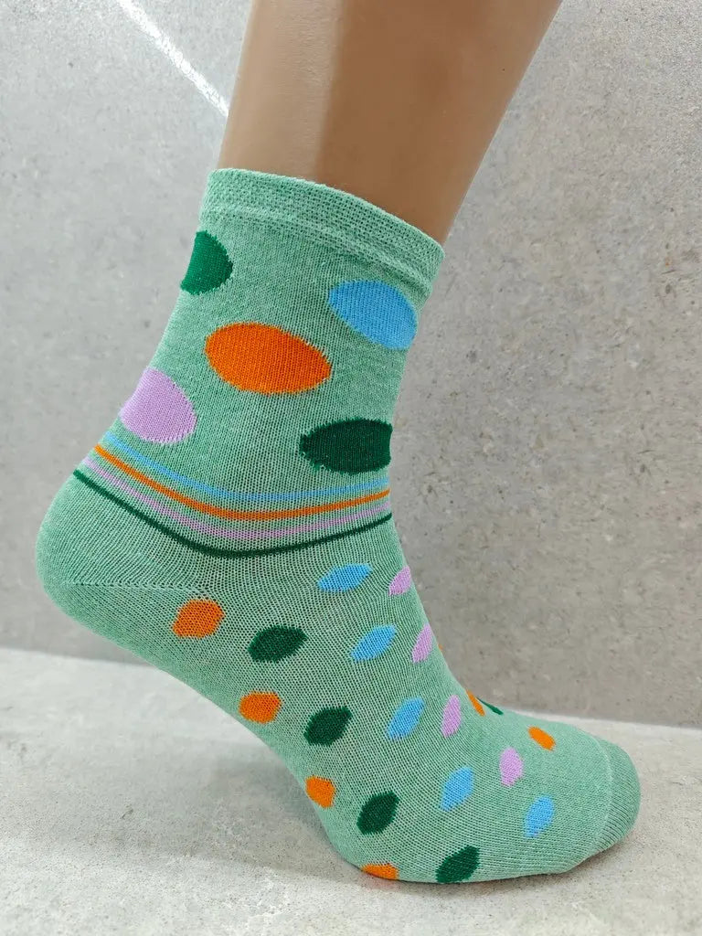 6 12 24 Pairs Womens Socks Mixed Striped Polka Dot Designs Angel Wishes