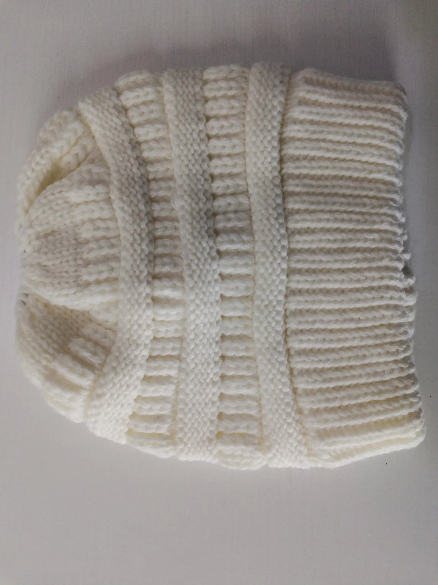 Mixed Color Knitted Wool Hat Ladies Non-labeled Ponytail Hat Angel Wishes