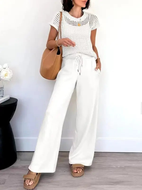 Casual Hollow-out Two-piece Set For Women Angel Wishes