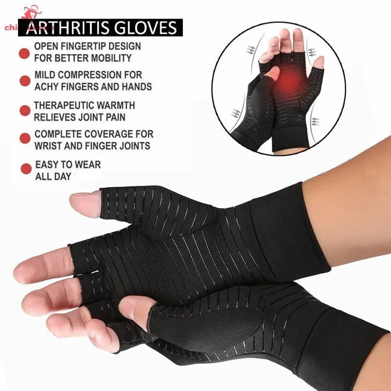 Anti arthritis Fingerless Compression Gloves Support Pain Relief Angel Wishes