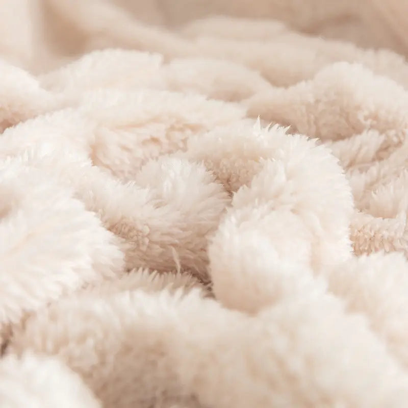Thickened Sofa Cover Blanket Checkered Jacquard Nap Wool Blanket Angel Wishes