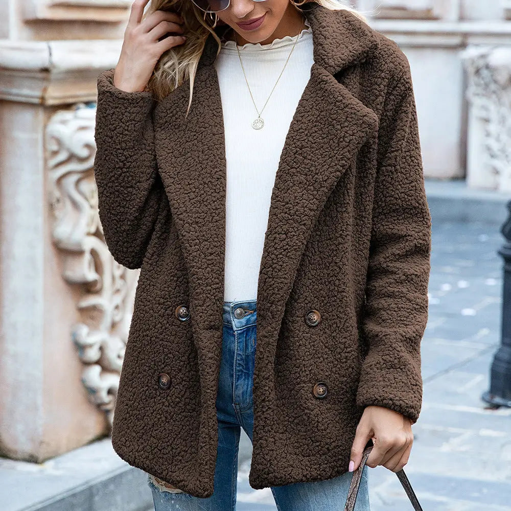 Loose Lapel Fluffy Coat Outwear For Women Angel Wishes