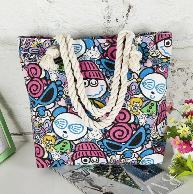 Large Capacity Casual Canvas Tote Bags Angel Wishes