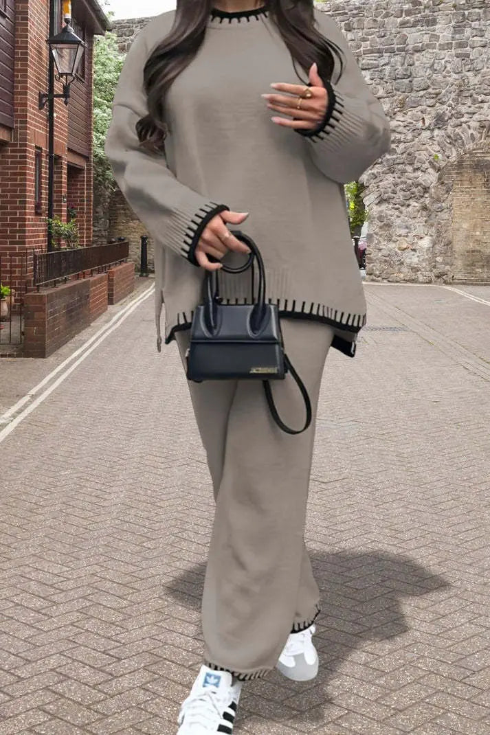 Stitched Stylish 2-Piece Knitted Lounge Comfort Co-Ord Set Angel Wishes