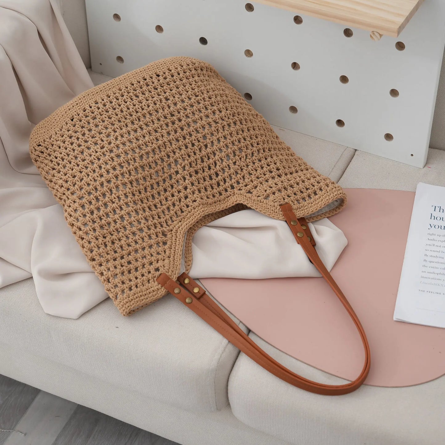Boho Straw handbag Angel Wishes