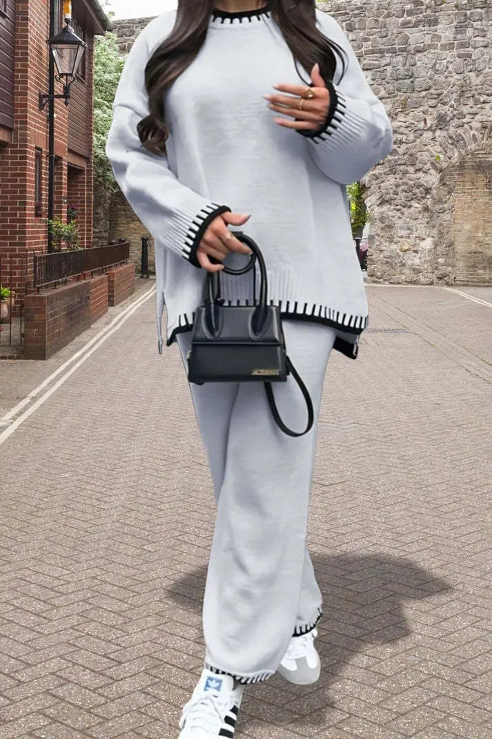 Stitched Stylish 2-Piece Knitted Lounge Comfort Co-Ord Set Angel Wishes
