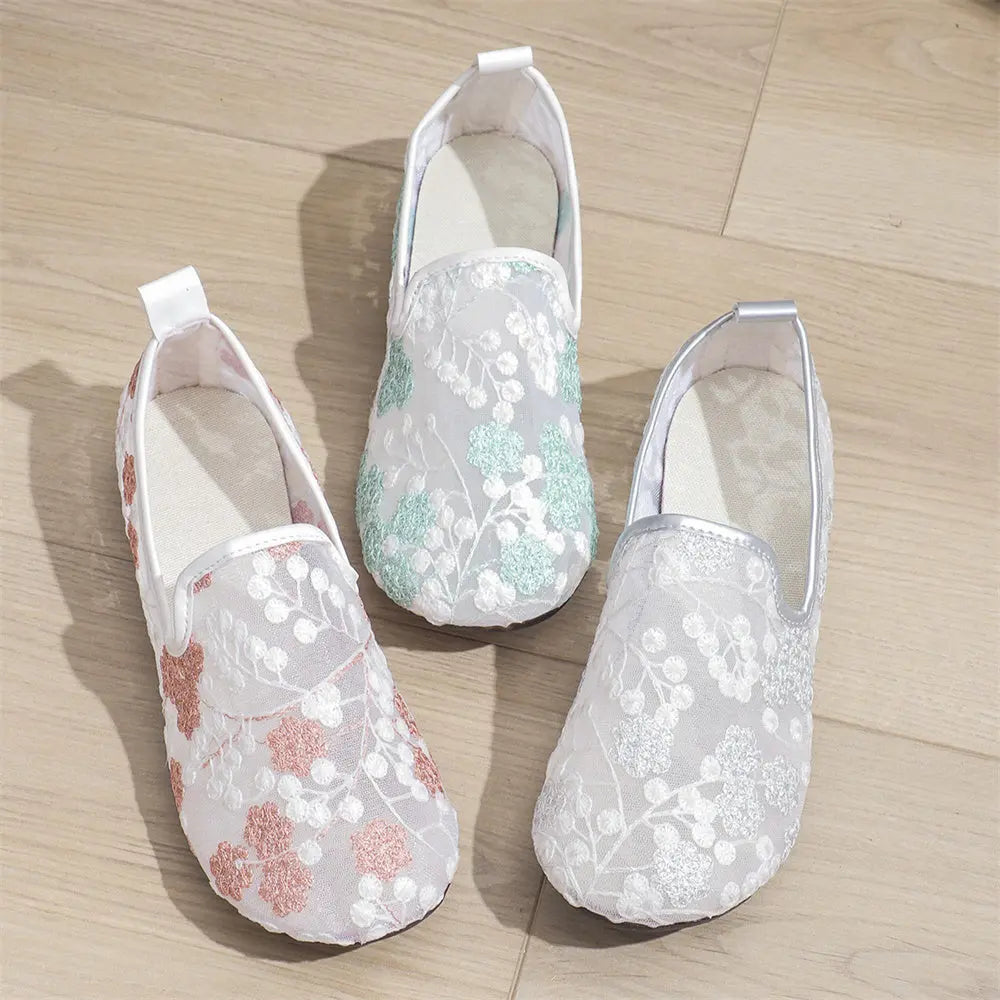 Lace Embroidered Loafers Summer Shoes - Angel Wishes