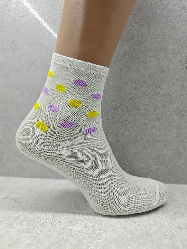 Set Of 6 12 Or 24 Pairs Womens Socks With Bubble Mix Print Angel Wishes