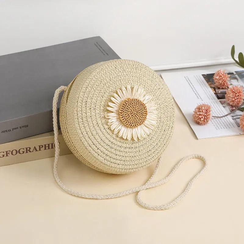 Pastoral Style Raffia Bag Woven Mobile Phone Bag Crossbody Angel Wishes