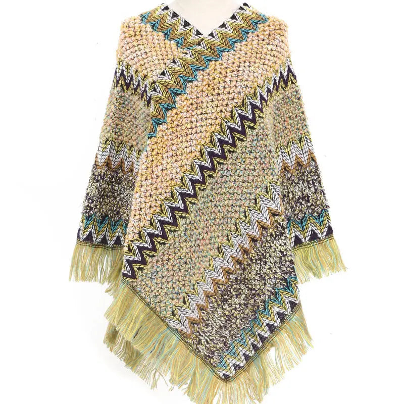Colourful Ethnic Style Pullover Cloak Angel Wishes