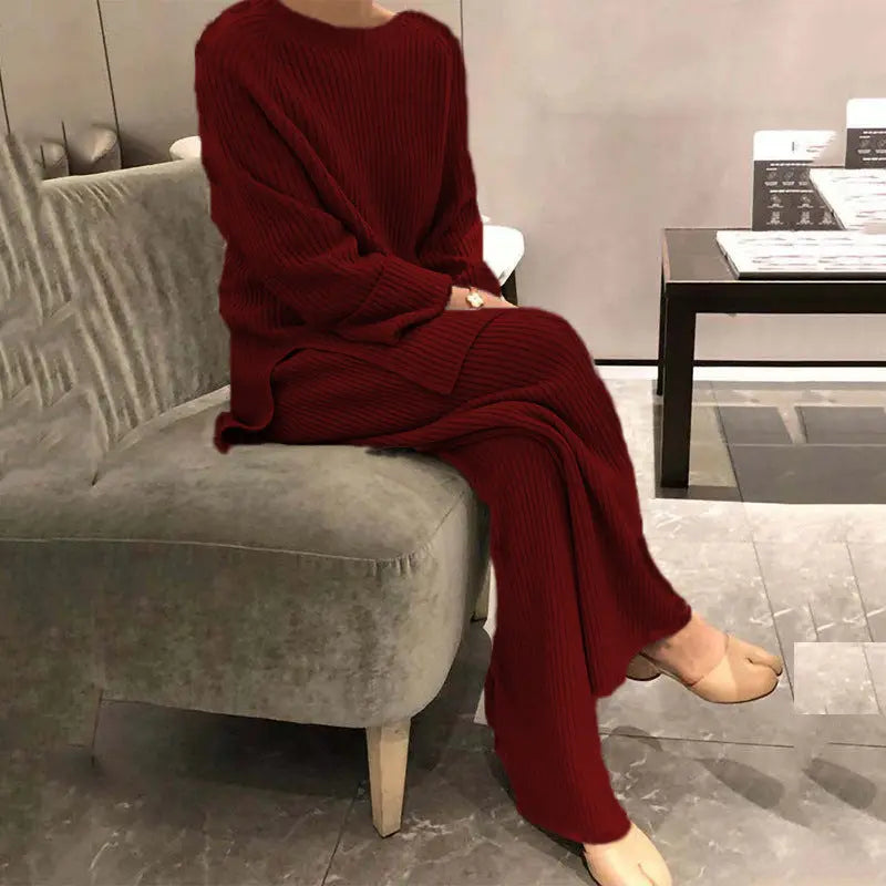 Knitted Casual Two-piece Knitted Sweater Set Angel Wishes